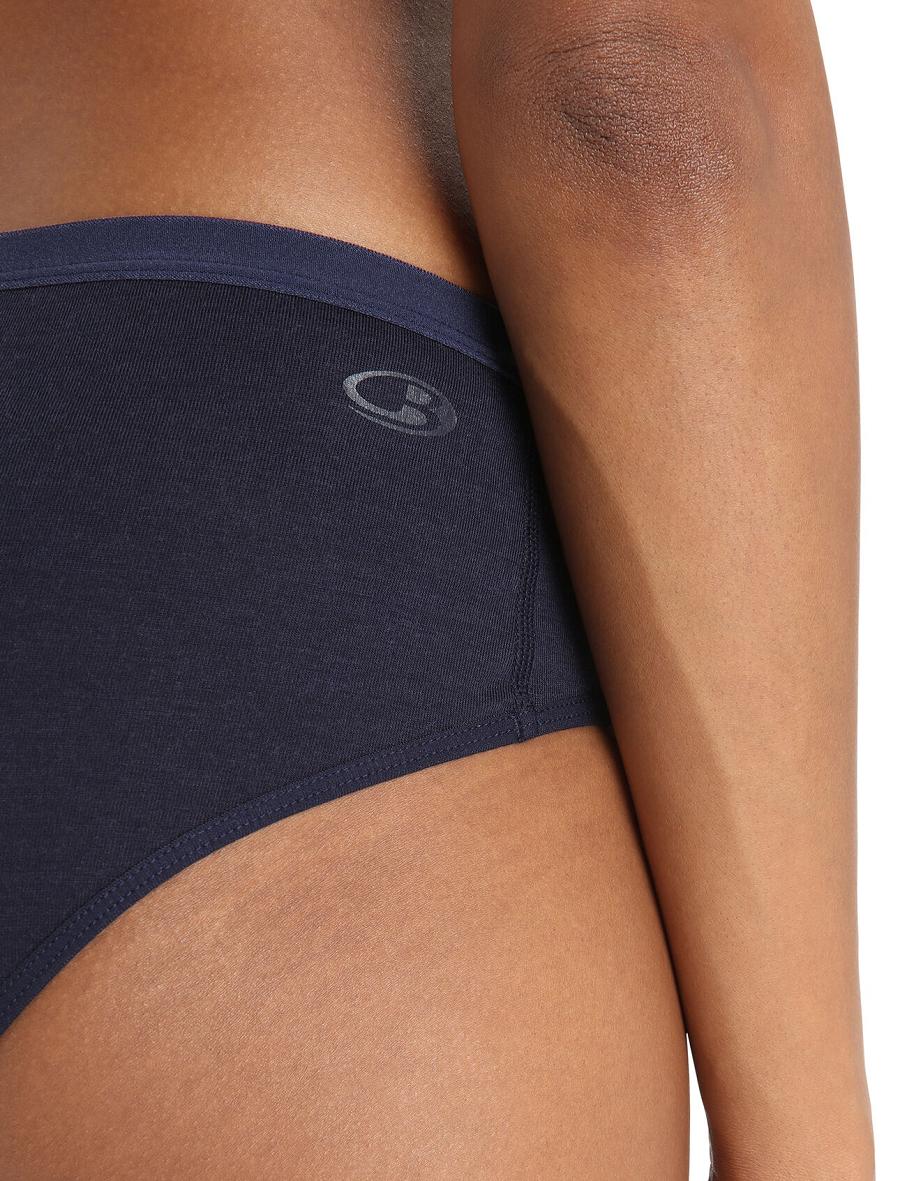 Midnight Navy Icebreaker Merino Siren Hipkini Briefs Women's Underwear | AU 1727TCEV